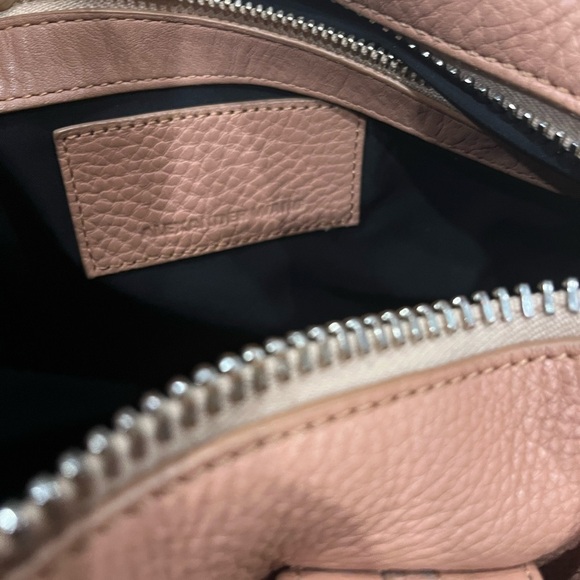 ALEXANDER WANG Soft Pebbled Lambskin Rocco Tan Pale Shoulder Handbag Gold Accent - Picture 10 of 13